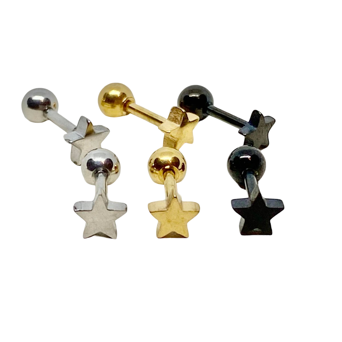 Star Mini "skruv-plopp" - Stål/Guld/Svart