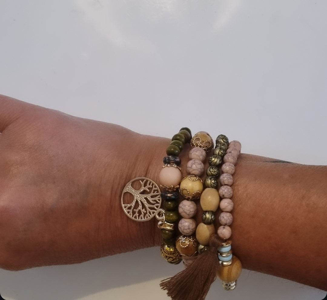 Bohemian green/pink