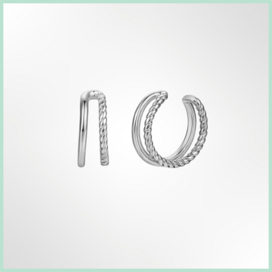 Ear Cuff Twisted Steel- Örhänge